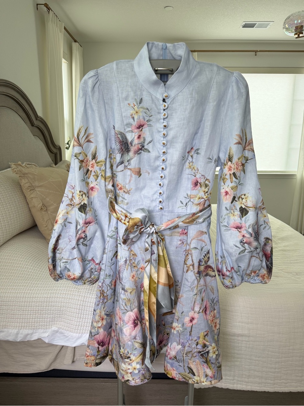 Zimmermann Rebellion mini blue floral in style of dress